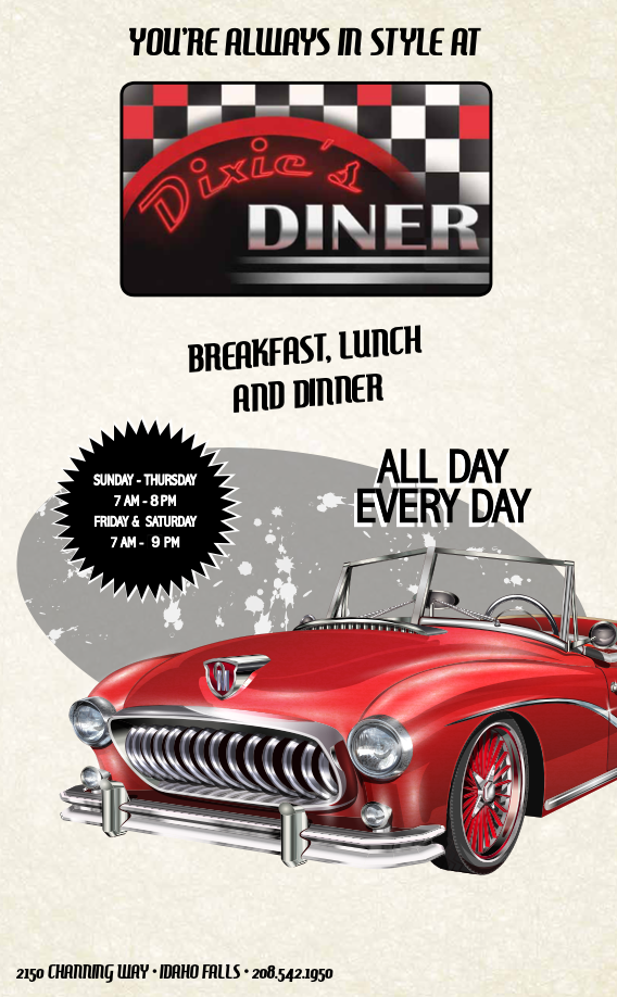 Menu in Idaho Falls, ID | Dixie’s Diner